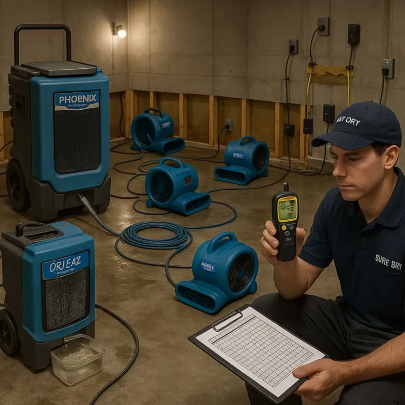 Structural Drying and Dehumidification process in Howey-in-the-Hills, FL
